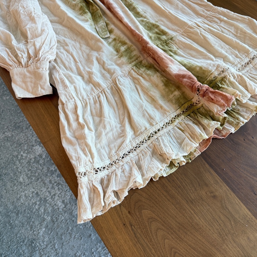 NWT Jen's Pirate Booty Mini Beige Dress With Ties Seize XS - Picture 4 of 6